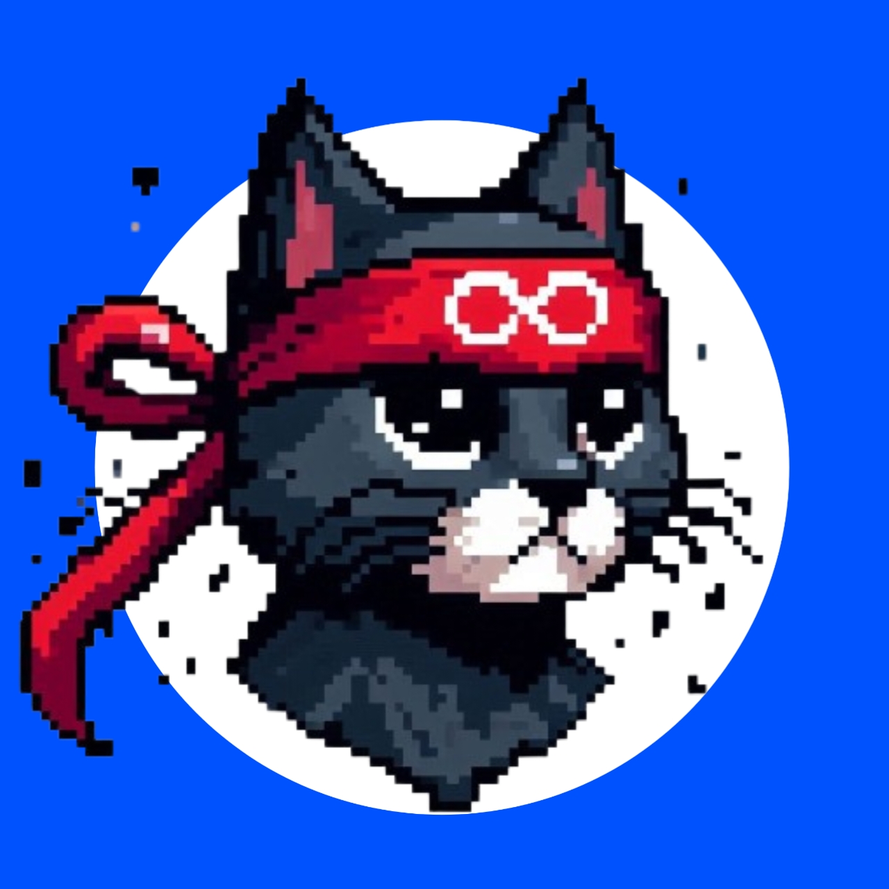 Roaring Kitty on Base Meme Coin Logo - A roaring kitten with red headband that says 